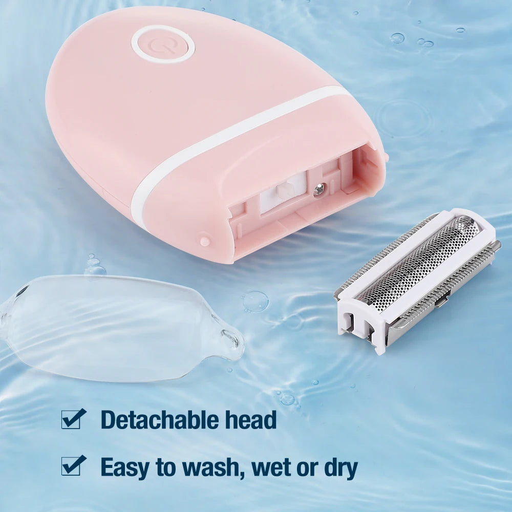 Womens 3 in 1 Electric Shaver Mini Painless Razor Hair Remover - 7