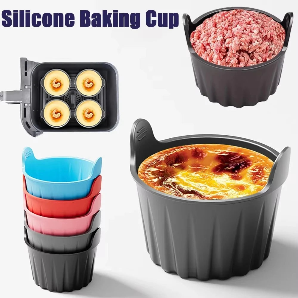 Silicone Air Fryer Baking Cups Nonstick Muffin Ramekins Egg Cooker Set - 1