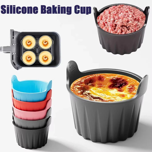 Silicone Air Fryer Baking Cups Nonstick Muffin Ramekins Egg Cooker Set