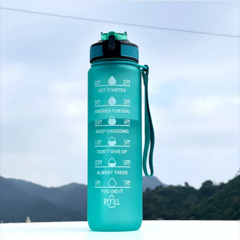 Gradient Sports Water Bottle with Time Marker and Straw Leakproof - 18
