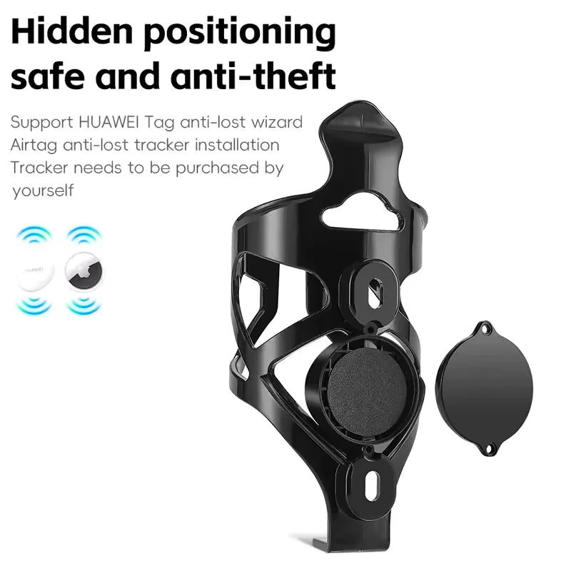 Bicycle Bottle Cage with Anti-Theft Tracker Mount for MTB Road Bikes - 1