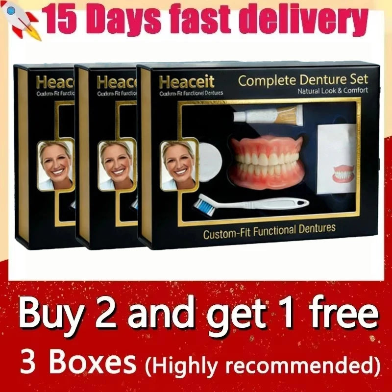 Silicone Full Denture Set Upper Lower Oral Care - 9
