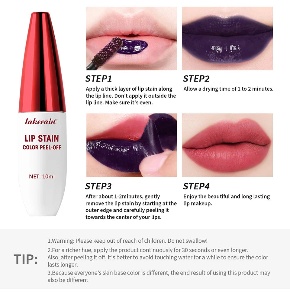 Peel Off Lip Stain Matte Liquid Lipstick Waterproof Lip Gloss