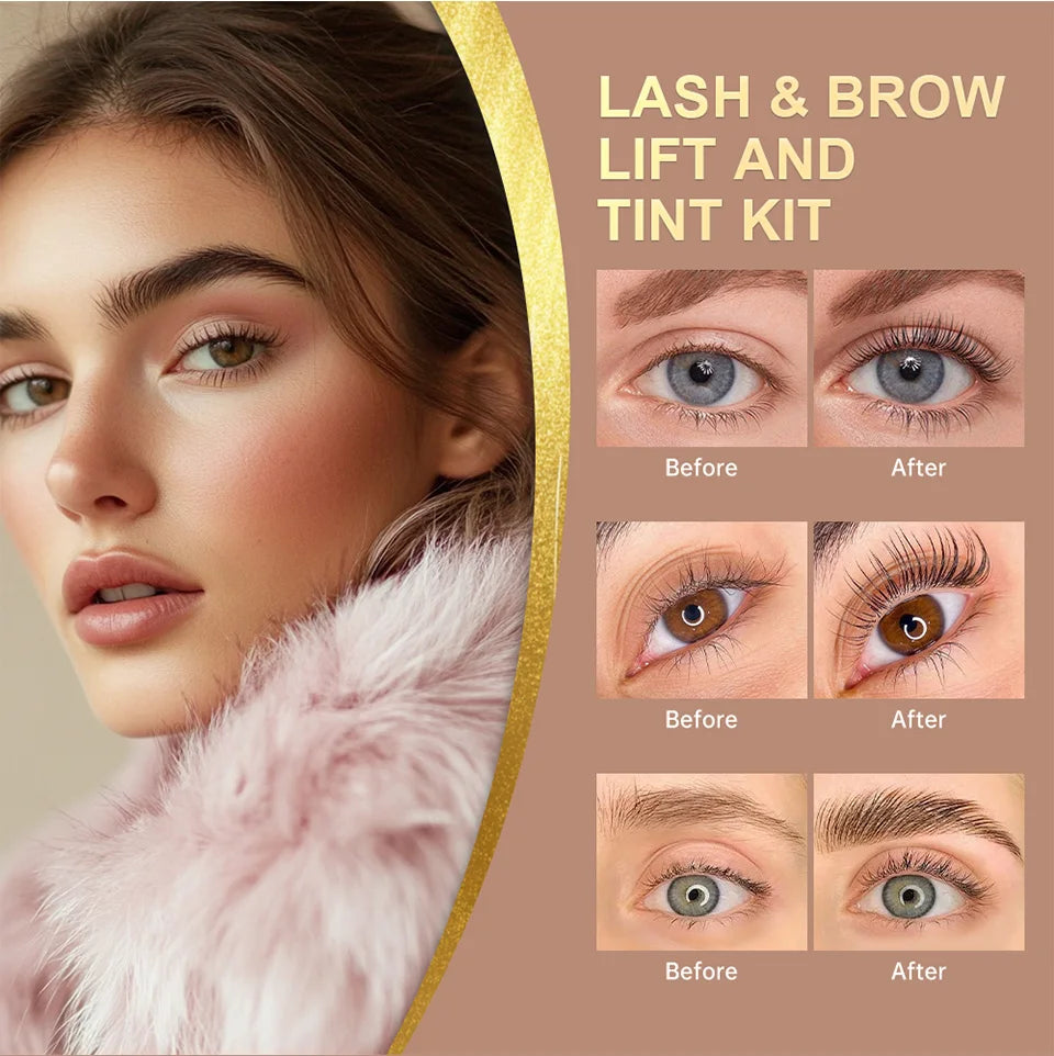 Lash and Brow Lift and Tint Kit Professional Curling Dyeing Combo