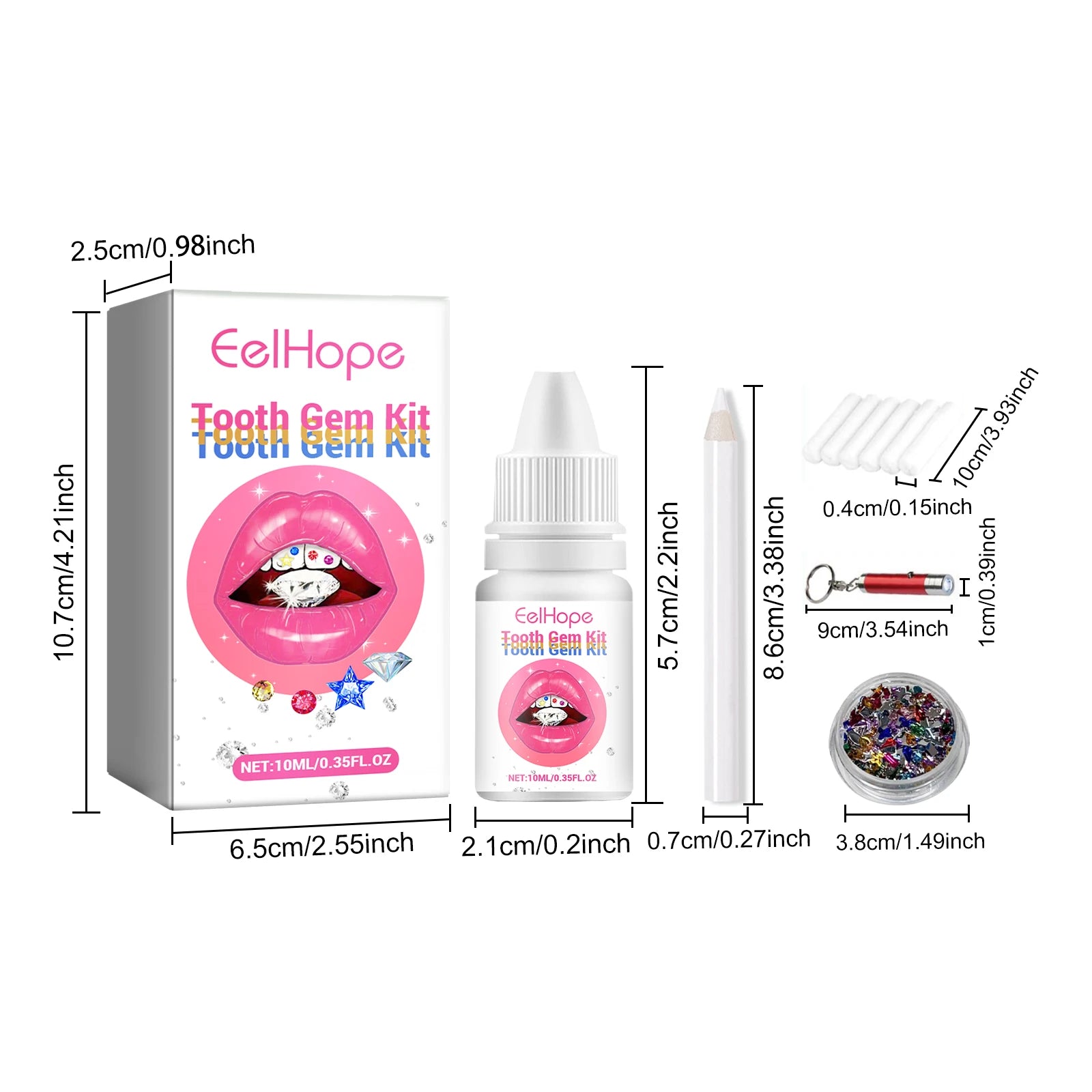 DIY Tooth Gems Kit Crystal Jewelry Teeth Decoration Set - 8