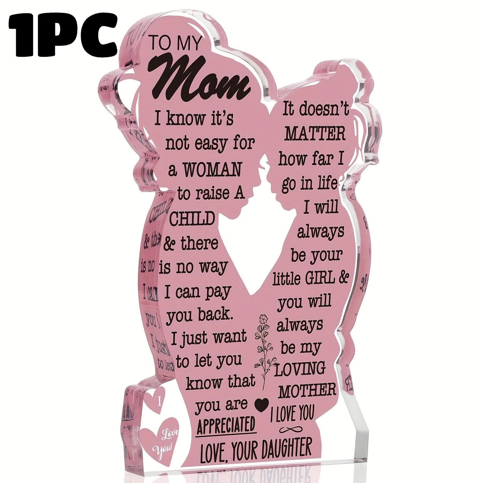 Acrylic Mom Plaque Sign Heartfelt Birthday Gift for Mom from Son - 10