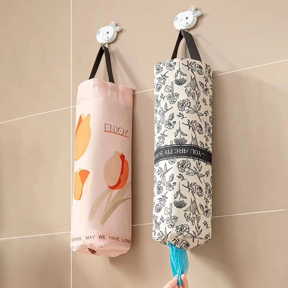 Wall Mounted Grocery Bag Dispenser Plastic Bag Storage Organizer Holder - 5