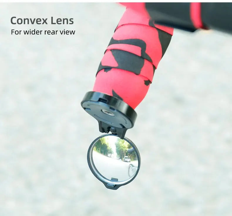 Bicycle Rear View Mirror Drop Bar Mount Convex Cycling Safety Reflector