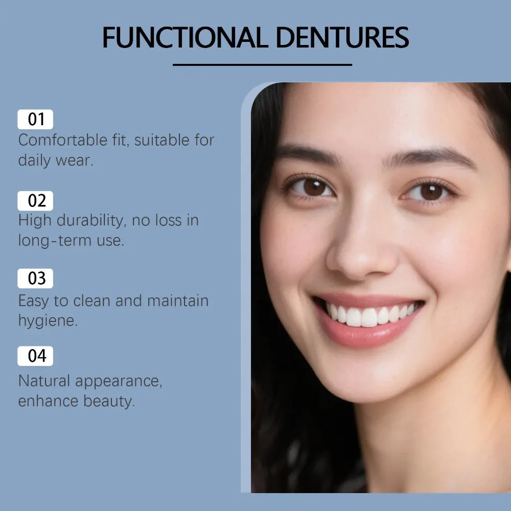 Silicone Dentures False Teeth Full Set Temporary Fit