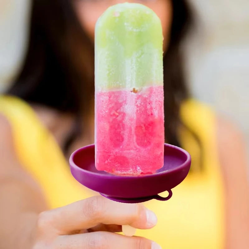 Drip Free Popsicle Holder Silicone Reusable Ice Cream Catcher for Kids