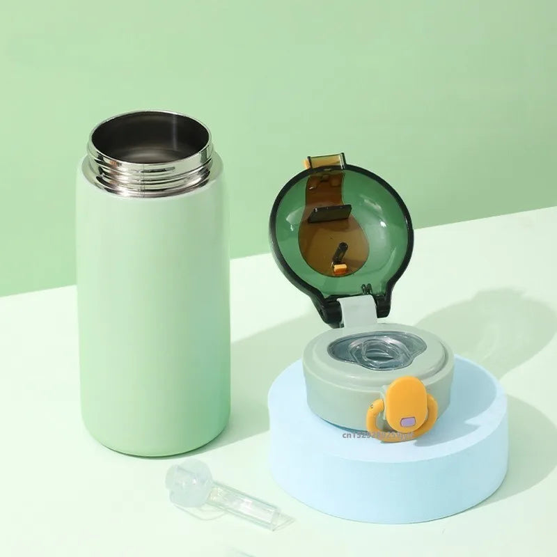 Stainless Steel Thermal Kids Water Bottle Vacuum Insulated Straw Mug - 5