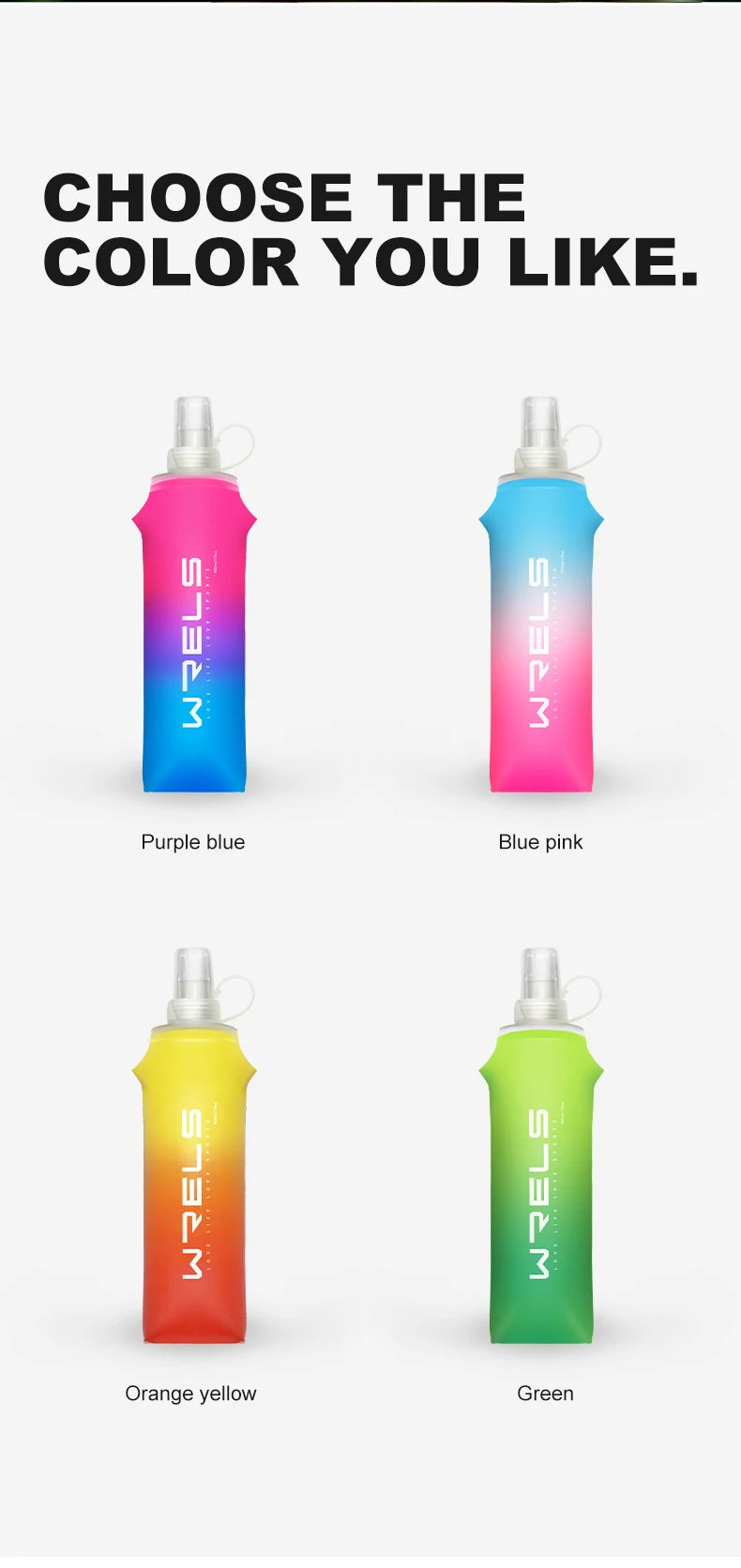 Collapsible Soft Flask Water Bottle TPU Running Hydration Pack - 8