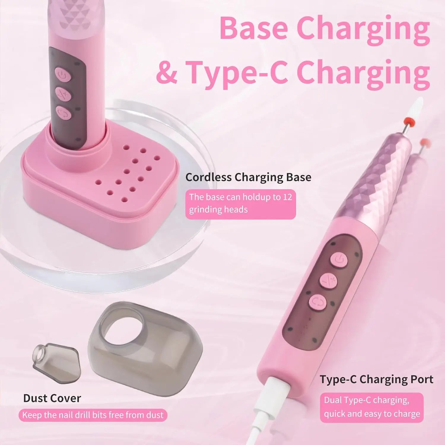 Cordless Electric Nail Drill Machine Manicure Kit - 3