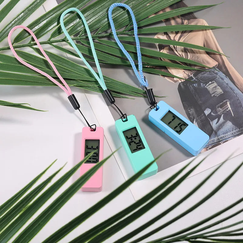 Portable LED Digital Keychain Clock Mini Silent Exam Study Timer