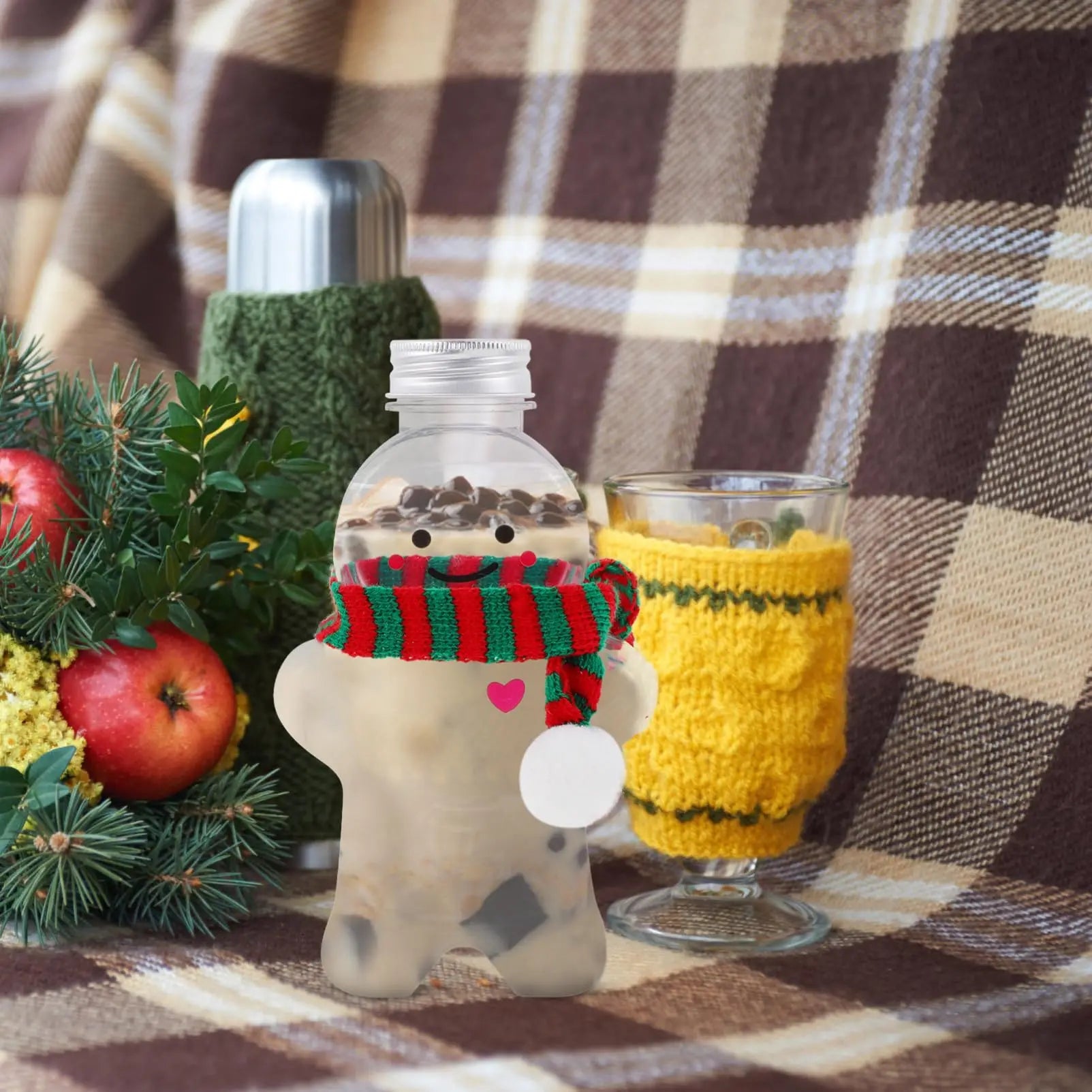 Christmas Gingerbread Man Water Bottle Portable Milk Tea Jar 2 4 Pack - 8