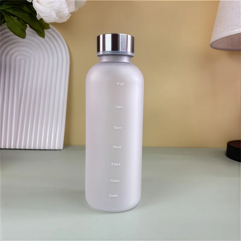550ml Motivational Water Bottle with Time Marker Leakproof Sports Flask