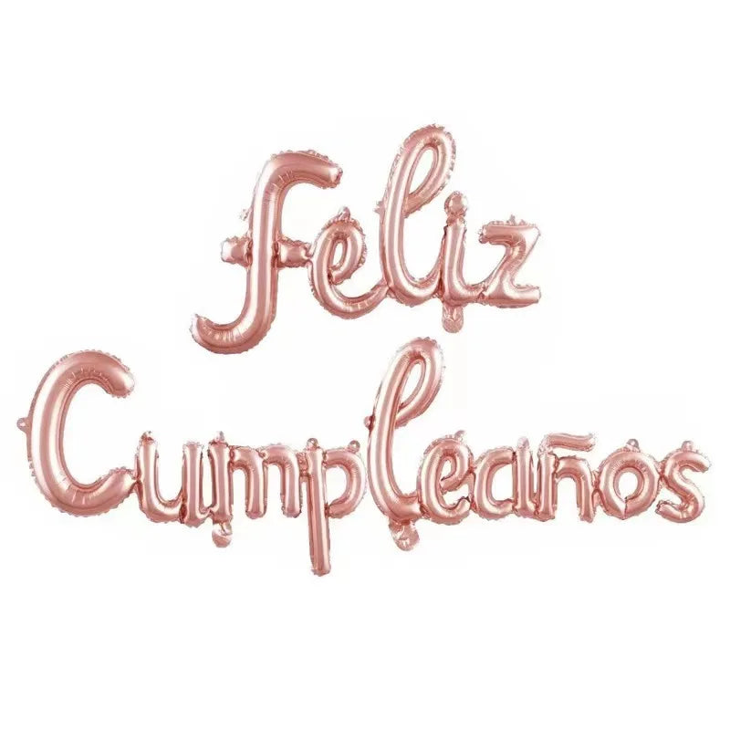 16 Inch Spanish Happy Birthday Foil Balloon Set Party Decoration