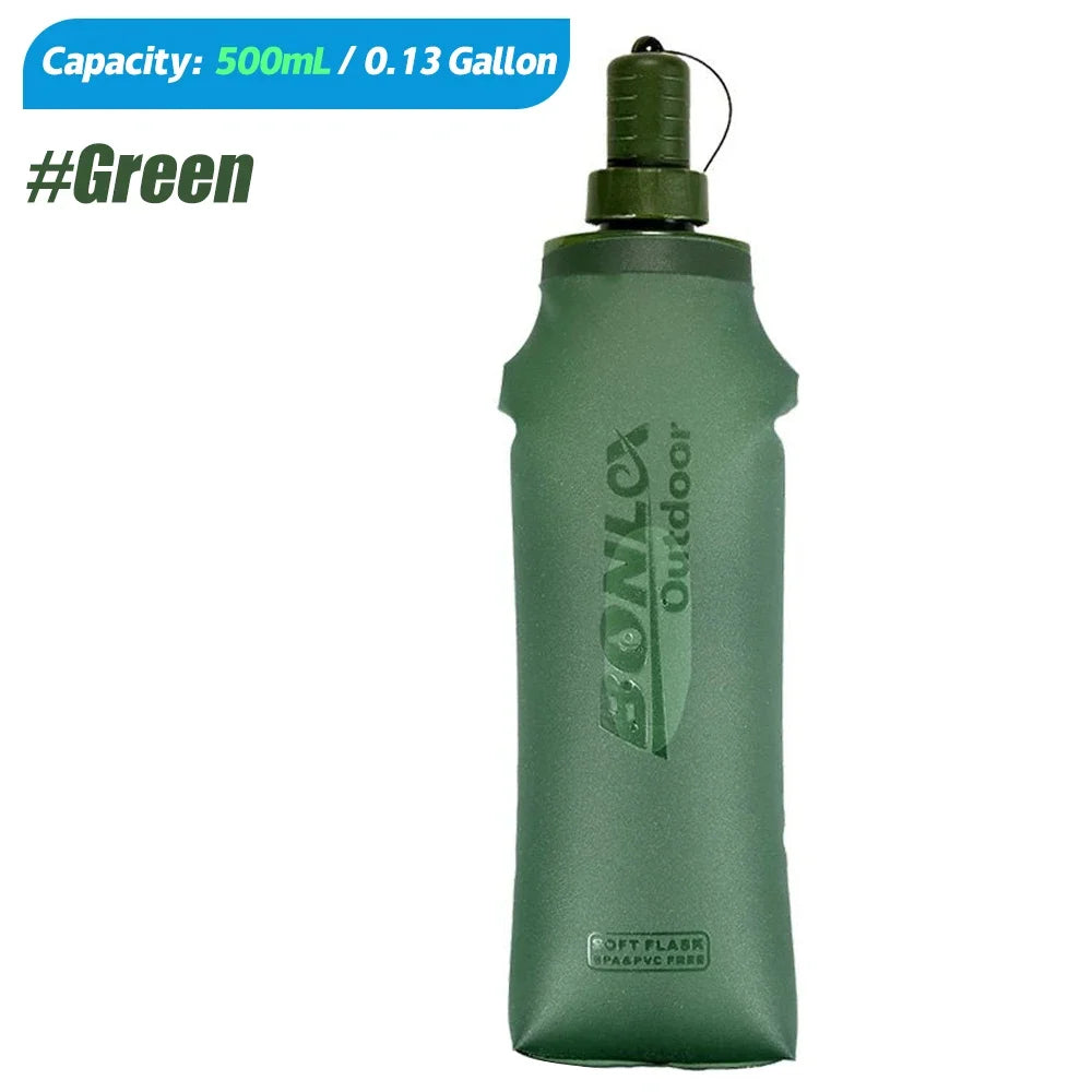 Foldable Soft Flask Water Bottle TPU Hydration Pack for Running Hiking - 11