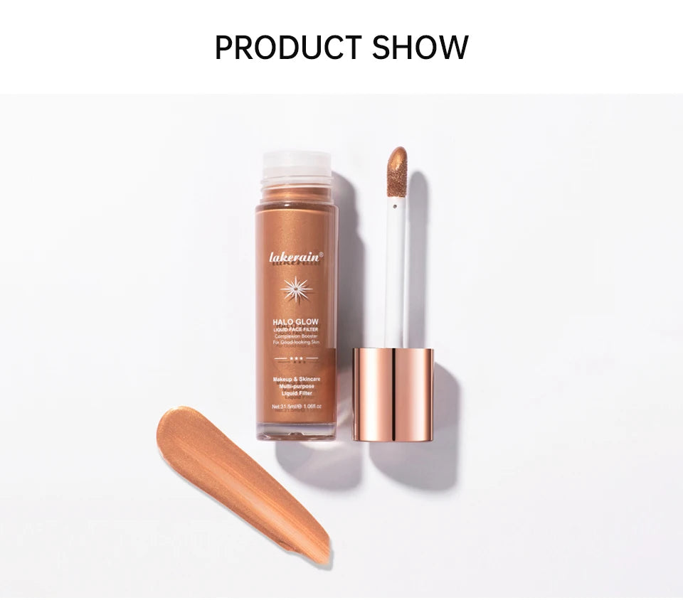 Halo Glow Liquid Face Filter Highlighter & Dewy Skin Bronzer Serum - 18