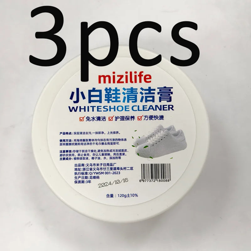 Multifunctional White Shoe Cleaning Cream Stain Remover with Sponge - 16