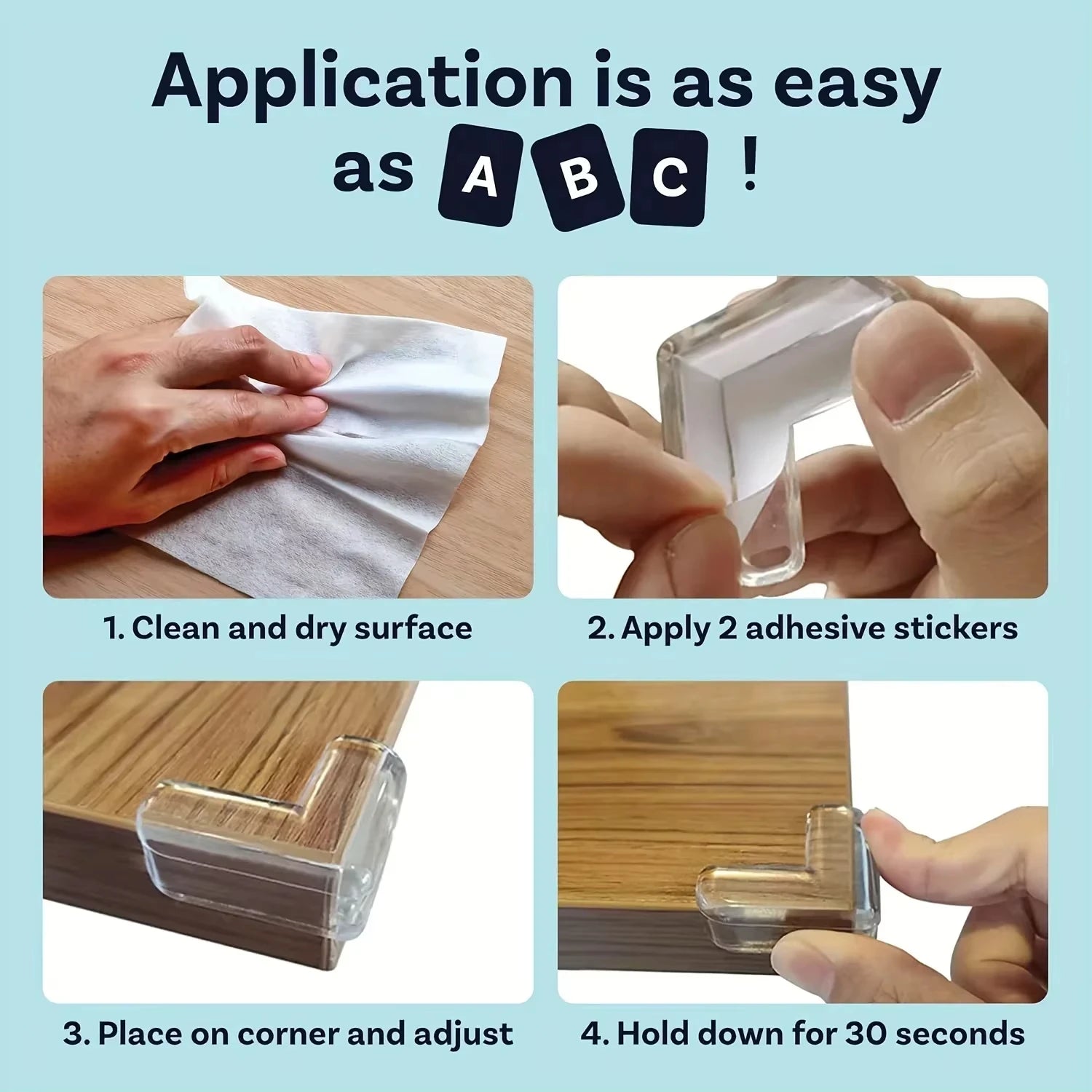 Baby Safety Corner Guards Clear Silicone Table Edge Protectors