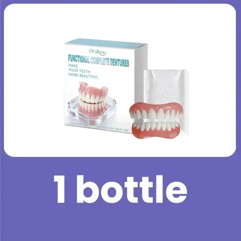 Instant Smile Dentures Full Set Silicone Veneers Fake Teeth Upper Lower