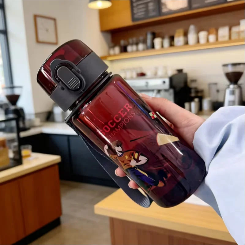 Portable 400ml Kids Water Bottle with Pop-Up Lid and Carrying Strap
