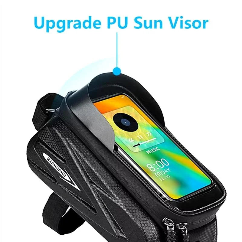 Waterproof Bike Phone Bag MTB Top Tube Frame Pouch with Touch Screen