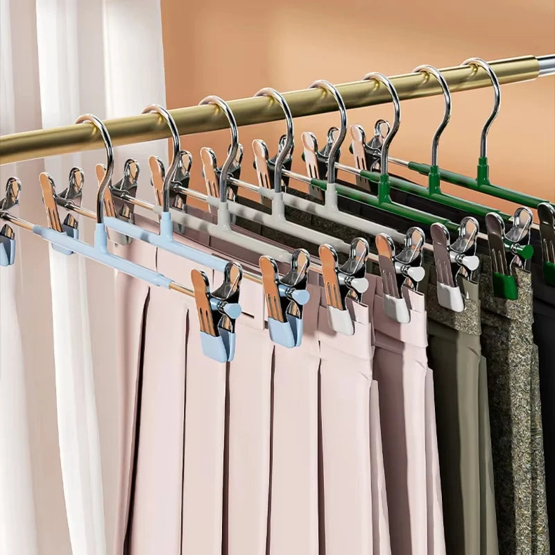 Non-Slip Stainless Steel Pants Hangers with Clips for Skirts and Jeans