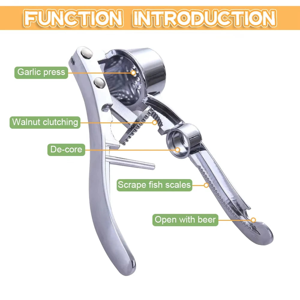 Zinc Alloy Garlic Press Crusher Mincer Kitchen Tool Manual Smasher