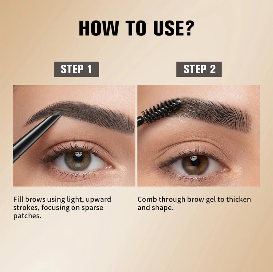 2 in 1 Waterproof Brow Pencil and Gel