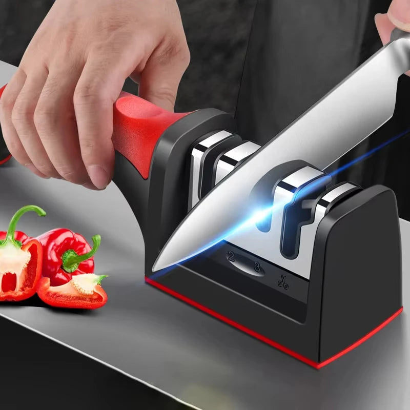 3-Stage Professional Knife Sharpener Kitchen Tool for Knives and Scissors - 10