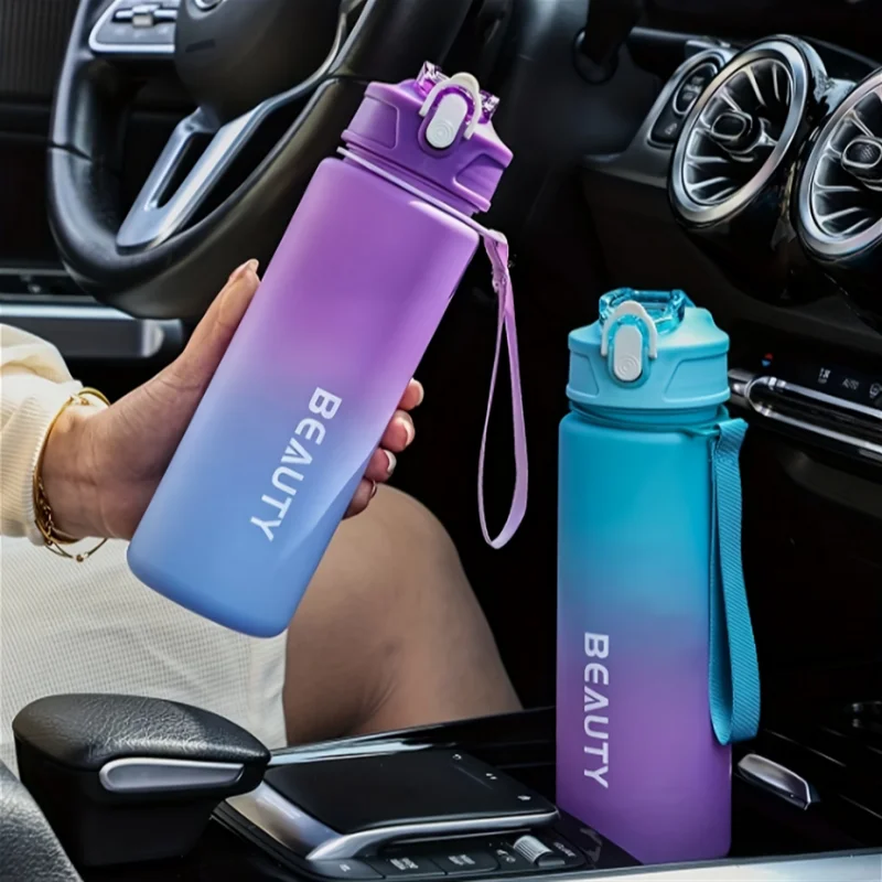 600ml Frosted Water Bottle Leak Proof Sport Flask for Gym and Office