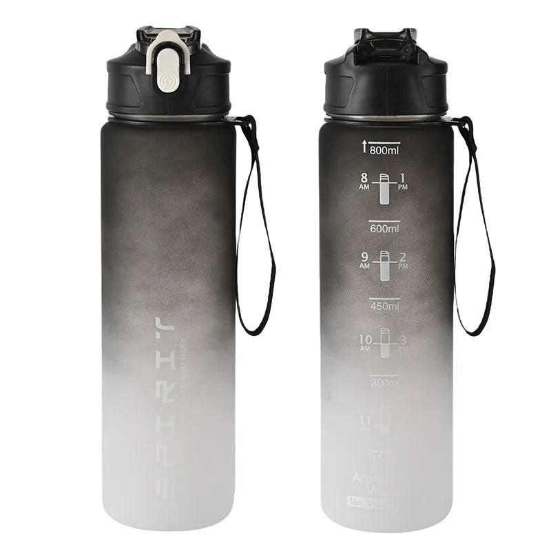 800ml Sports Water Bottle Leak Proof Portable Fitness Gym Cup
