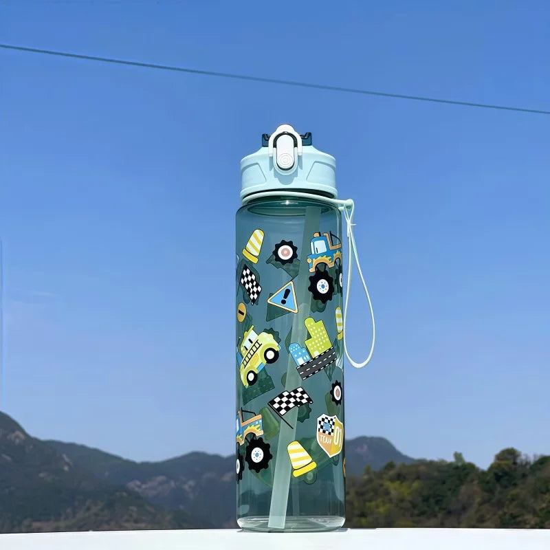 750ml Dinosaur Water Bottle for Kids Leakproof Sippy Cup with Straw