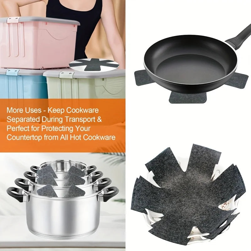 3Pcs Pot and Pan Protectors Non-Woven Cookware Separator Divider Pads - 5