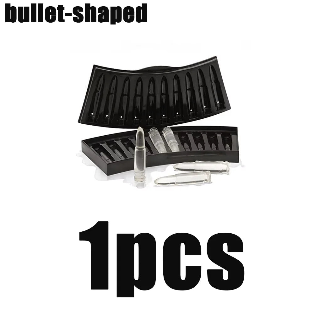 Bullet Ice Cube Tray Silicone Mold for Whiskey Cocktails and Parties