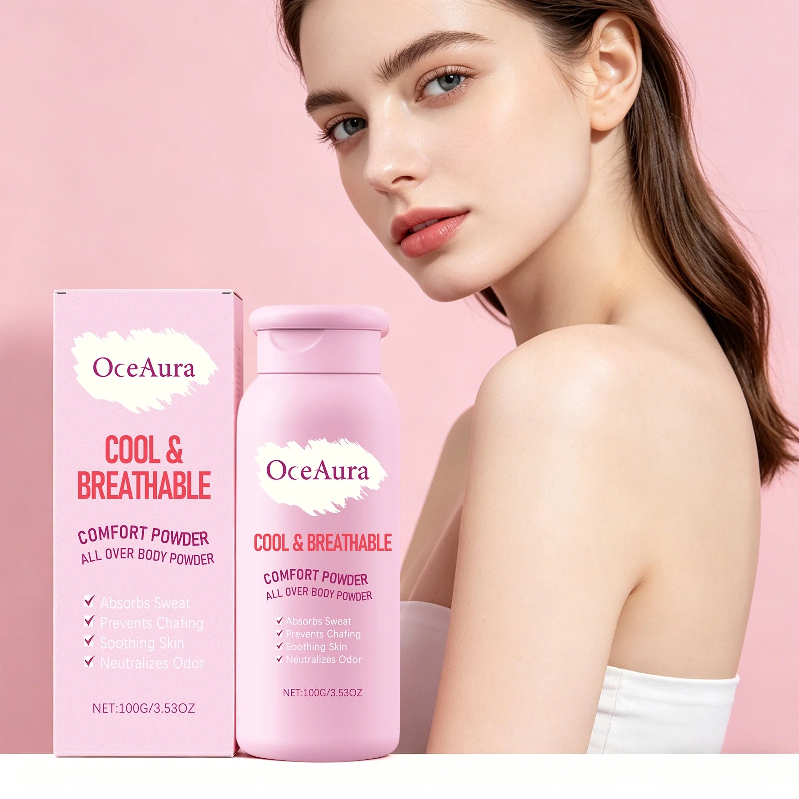 OceAura Cooling Body Powder Sweat Absorbing Anti Chafing Comfort Powder - 2