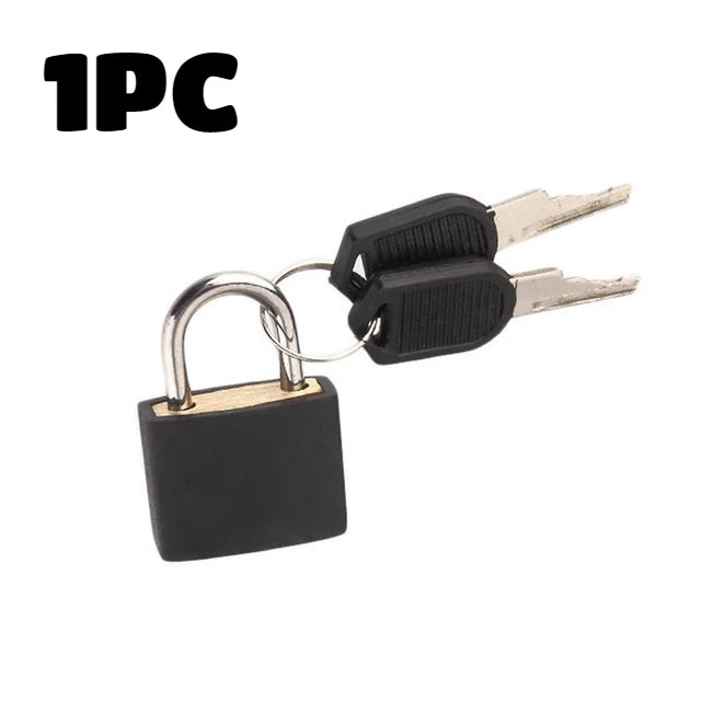 6pc Small Padlock Set with Keys Portable Travel Suitcase Diary Lock - 21