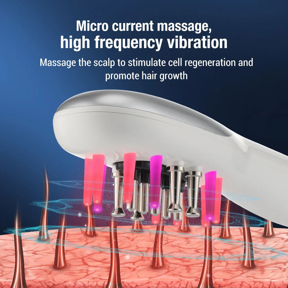 Electric EMS Scalp Massager Comb Hair Growth Oil Applicator - 13