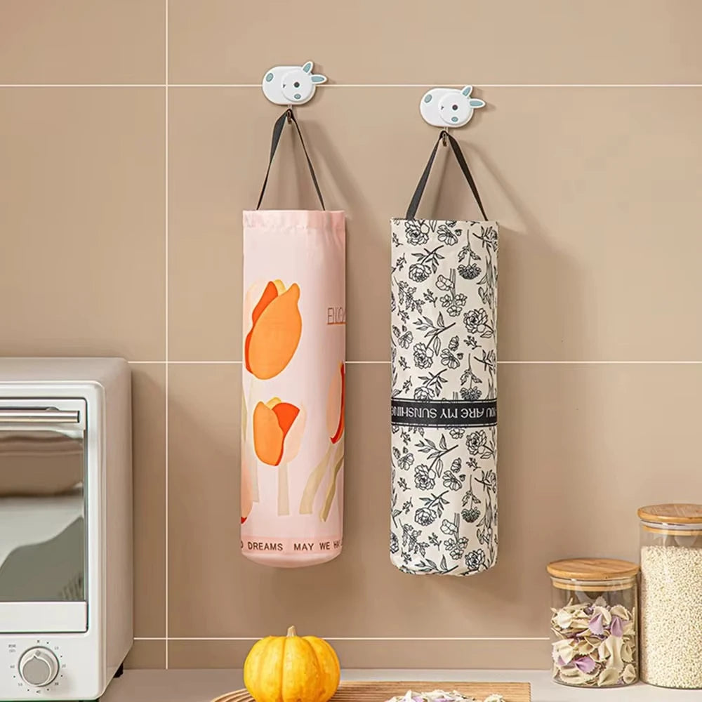 Wall Mounted Grocery Bag Dispenser Plastic Bag Storage Organizer Holder - 11