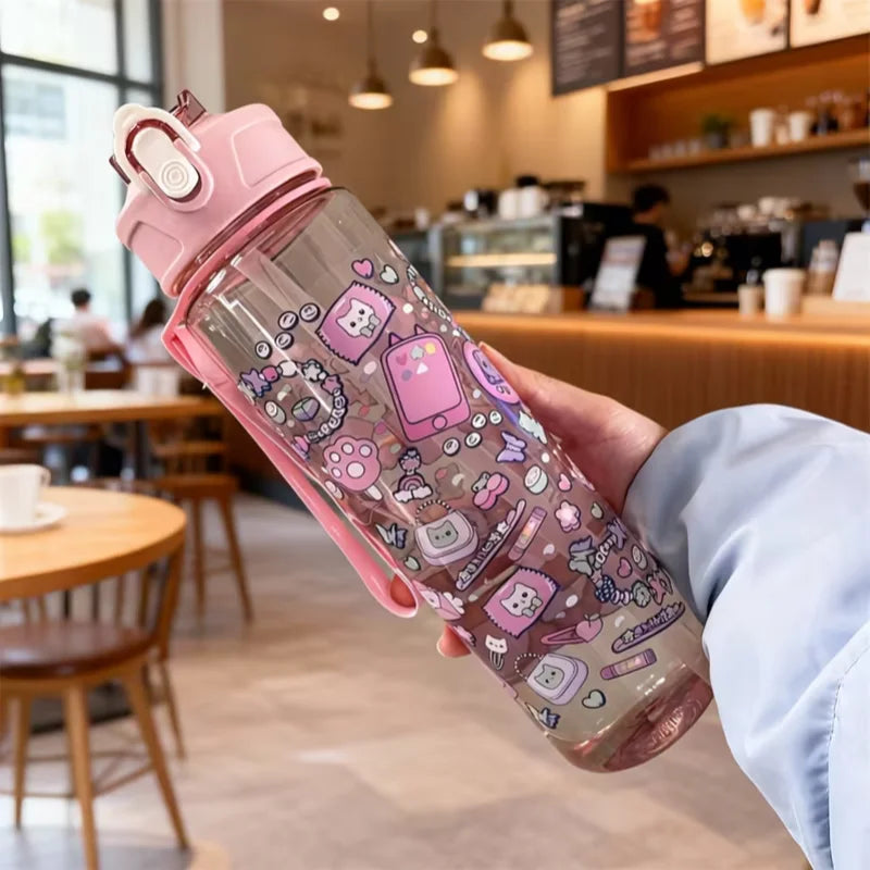750ml Cartoon Water Bottle Portable Leak Proof Sport Straw Cup - 15