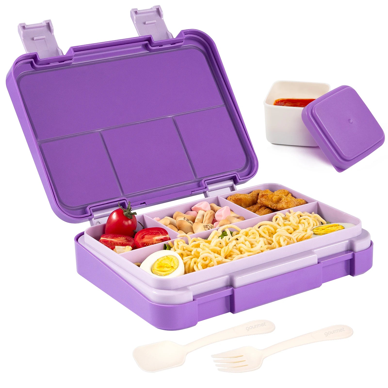 Kids Bento Box Divided Lunch Container Leakproof School Food Box 1180ml - 30