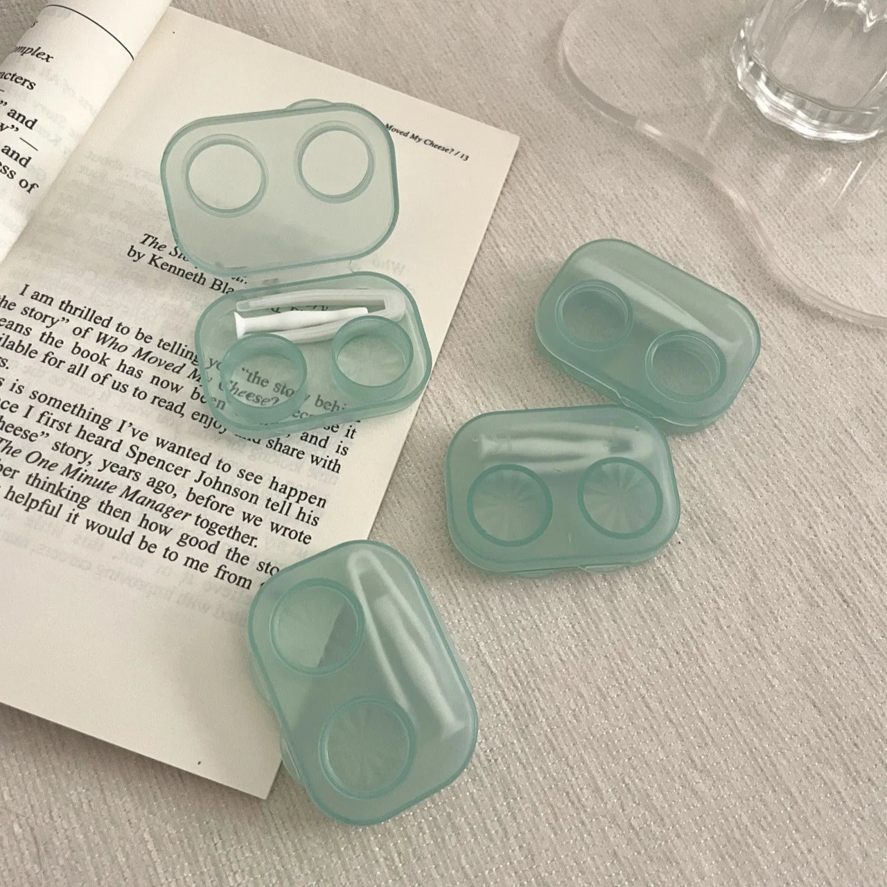 Portable Contact Lens Case Set Travel Storage Box with Tweezer Tool - 12