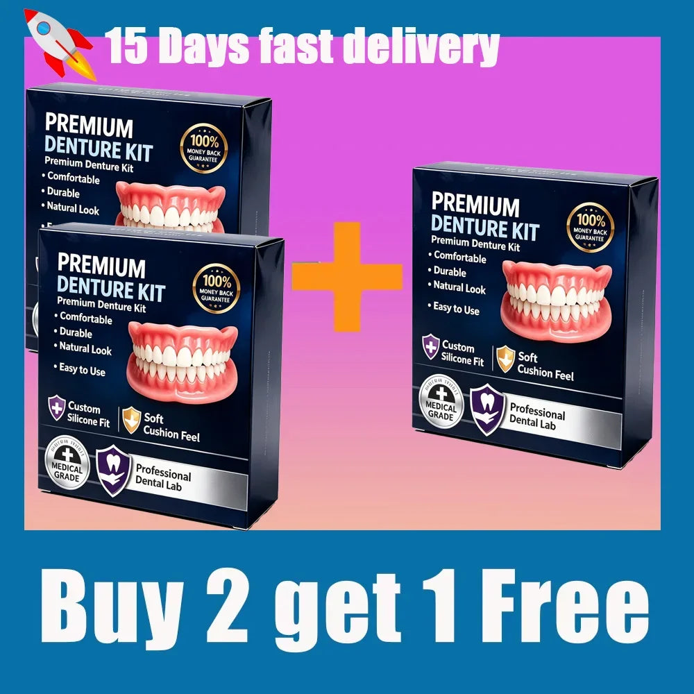 Temporary Silicone False Teeth Kit Cosmetic Smile - 16