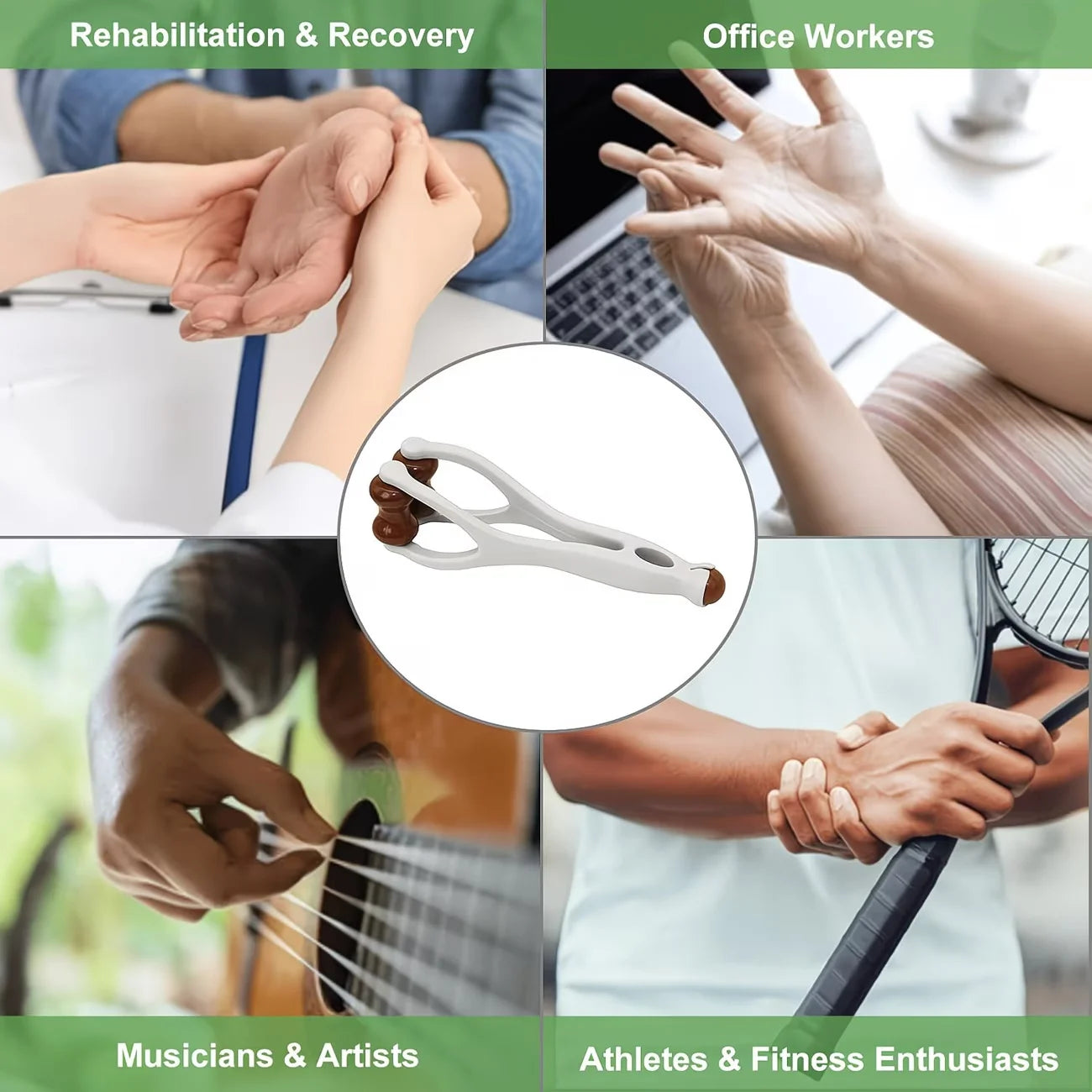 Wood Finger Massage Roller Hand Acupressure Stick Relief Tool - 5