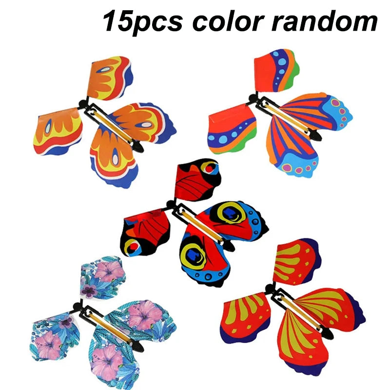Magic Flying Butterfly Wind Up Toy Surprise Greeting Card Prop - 20