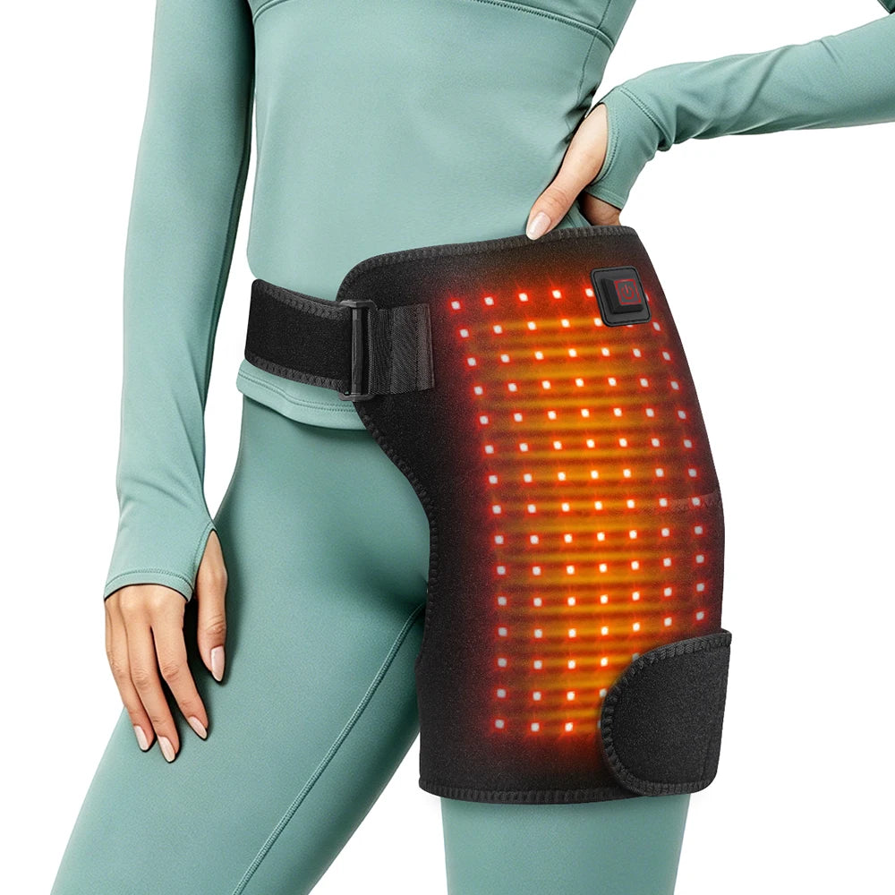 USB Red Light Heating Hip Brace Support Wrap - 7