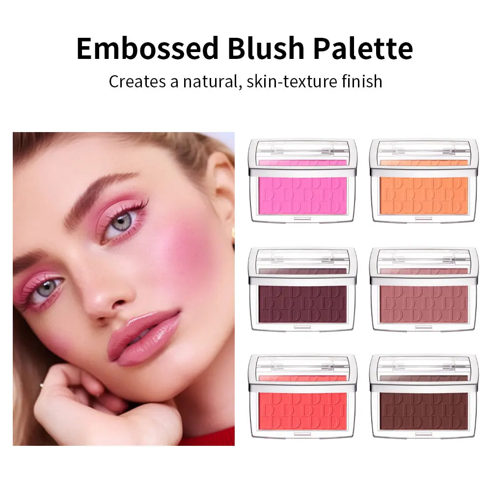 Matte Embossed Blush Palette Rosy Facial Blusher Powder
