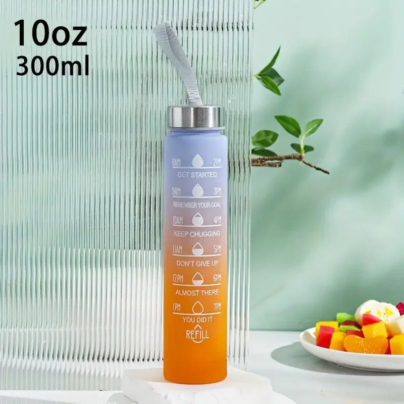 Motivational Water Bottle with Time Marker Leakproof Sport Fitness Jug - 20